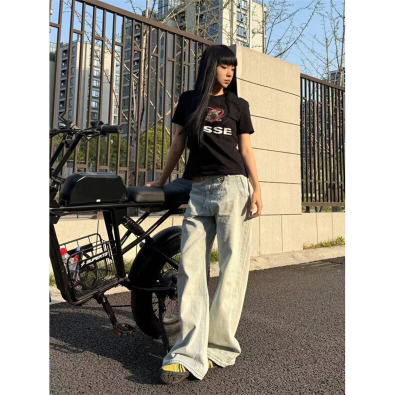【有货】A700CC-特P43不对称做旧反穿牛仔裤男女设计感裤子,男装牛仔裤,星座1007（原301D）