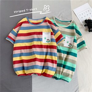 714-2好-T095男女装新款港风短袖棉麻夏季数码印花体恤情侣潮图片