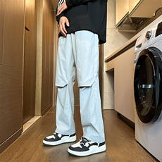 春款港风伞兵裤休闲裤宽松运动裤拖地裤束脚裤男KP813P45，男装休闲裤，星座1204-3