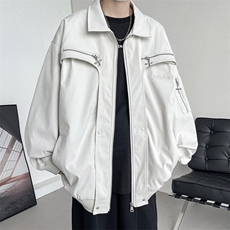 复古高级感翻领宽松夹克棒球服外套JK06612-P98，男装夹克，星座308B-2