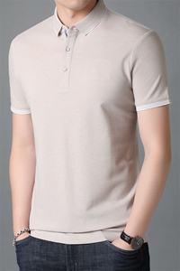 夏季新款男士翻领短袖t恤中年有领男装上衣服休闲POLO衫图片