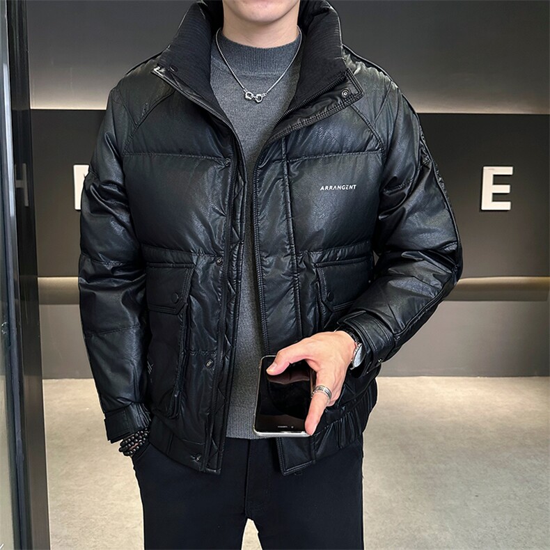 冬季店主羽绒服简约时尚保暖品质数据款简约皮外套男99170-P185，男装羽绒服，电商D327