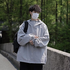 美式户外冲锋衣外套春秋季宽松连帽潮牌ins百搭夹克男女CF588-P60，男装夹克，星座1008