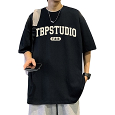 T655P32立体泡沫印花夏季新品港风美式短袖T恤宽松重磅纯棉体恤，男装T恤，星座304A