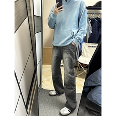 B221美式ins高街暗黑小众铆钉伐木裤牛仔裤LK23145-P65控88，男装牛仔裤，电商B221