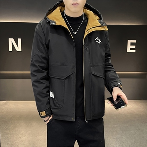 加棉加厚秋冬大码外套男士帅气连帽夹克潮流时尚男棉衣ZY801-P70图片