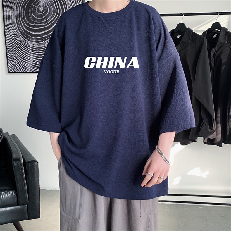 Q11001-P30春夏季七分袖t恤男大码五分袖男短袖中袖,男装T恤,电商A040