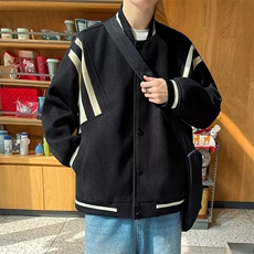 F621P60男士春秋季男生美式复古衣服宽松棒球服呢子外套2，男装夹克，星座512-6
