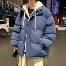 2024冬新款港风夜景连帽假两件面包服棉衣外套男G3012-P95控115，男装棉衣，星座914-3