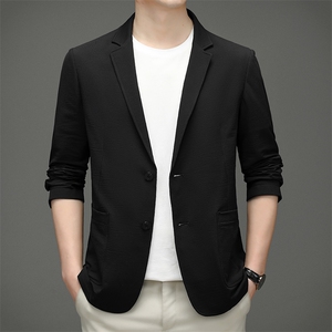 秋季新款西装男西服简约外套西服商务休闲小西装单西图片