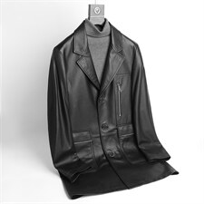 DLSN-G22001海宁皮衣男小牛皮风衣外套韩版修身商务男装P1250，男装皮衣，电商B360