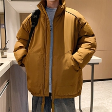 现货冬季美式休闲加厚雪山外套夹克立领纯色三防户外工装棉服，男装夹克，电商A486-1