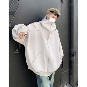 男装简约卫衣24春新款空气层分割连帽开衫外套 XZ514-2-20241-P98图片