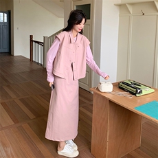 【】2025春季新款粉色休闲时尚三件套装2C037252P185K258，女装套装/套裙，2C037