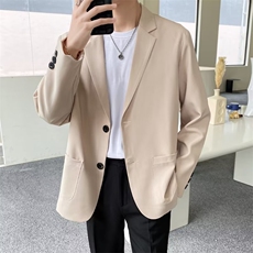ins炸街休闲西装套装男秋冬季痞帅轻熟风宽松外套黑色西服W02，男装西服，星座1116A-2（原606A-1）