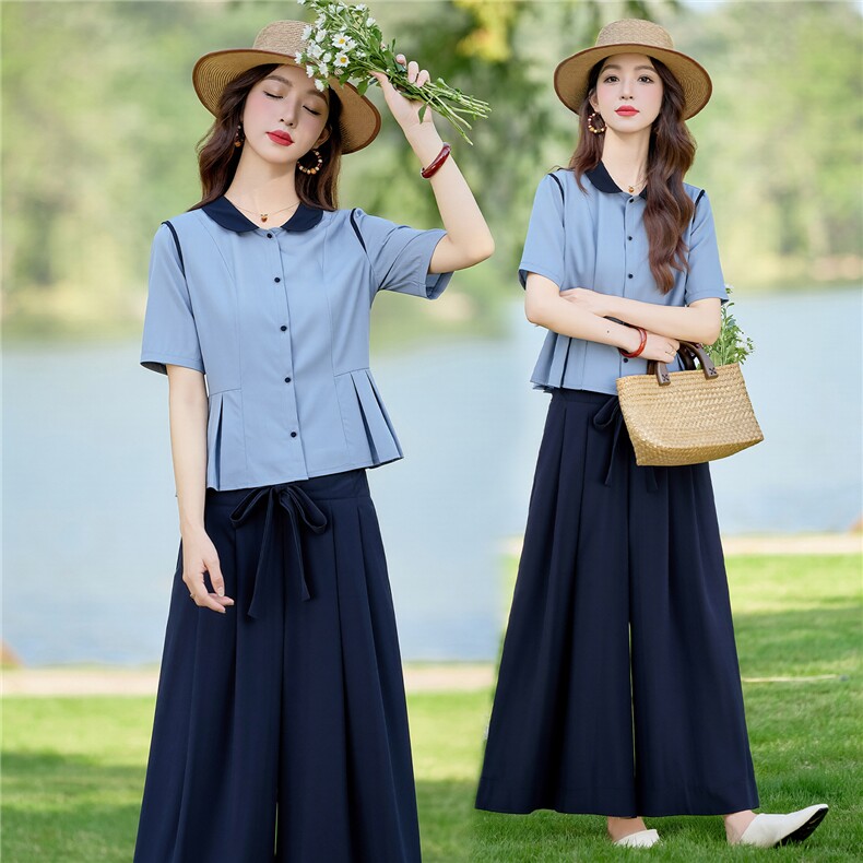 通勤风休闲风时尚两件套装阔腿套装2026春夏季宽松时尚气质洋气，女装套装/套裙，水衣源