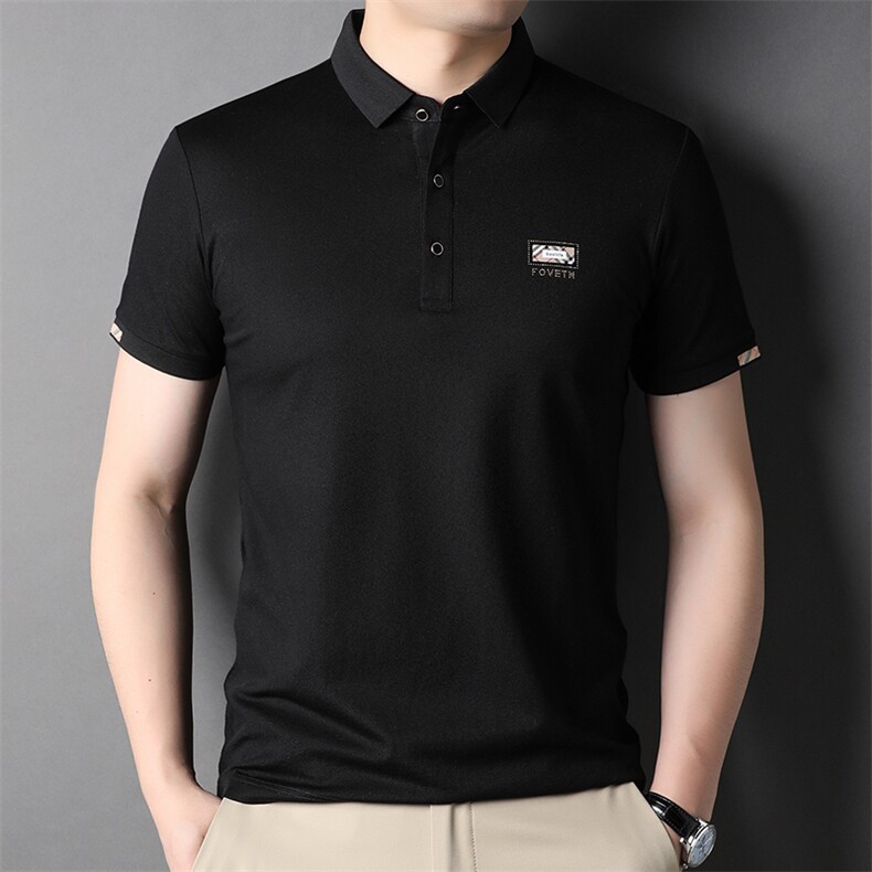 中年男士短袖POLO衫2024夏季翻领商务休闲免烫男上衣SFT3120-P60,男装Polo衫,星座1105-3