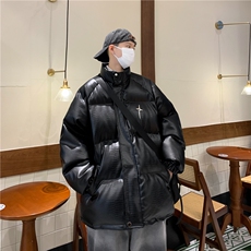 痞帅PU皮棉衣男2024新款冬季潮牌加厚防风外套J3348-P105，男装棉衣，星座1109-3