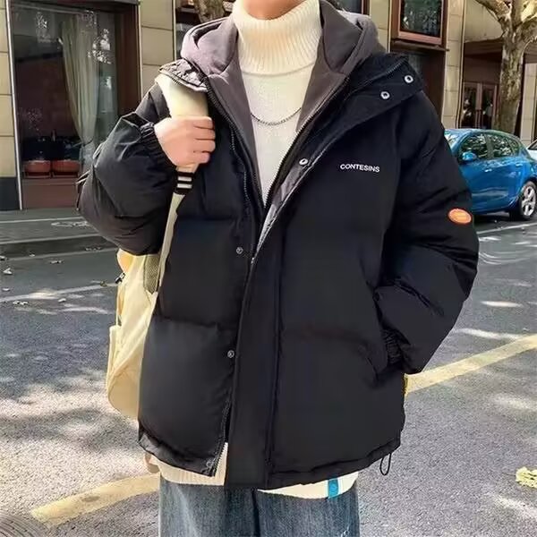 春秋新款美式百搭宽松棉衣男士韩版休闲简约假两件外套情侣上衣,男装棉衣,星座1013-1