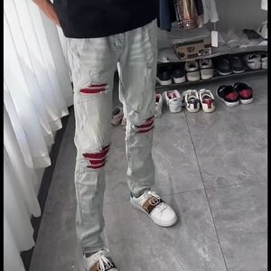 AK2113-P50夏季新款嘻哈ins高街潮流痞帅牛仔裤,休闲裤,星座617A-2