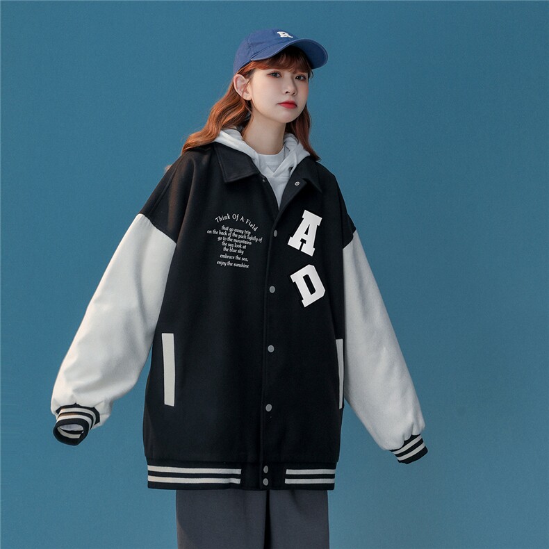中性23春季时尚美式西海岸印花翻领棒球服夹克外套G604P85控108,男装夹克,A247A