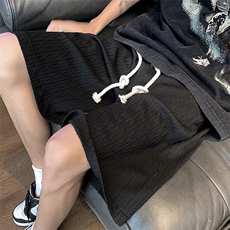 冰丝短裤男夏薄款设计感美式宽松抽绳休闲五分裤XZ514-2-1525-P38，男装牛仔裤，星座514-2(原B239)