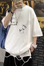 2025夏季短袖t恤男港风潮流打底衫男A210-A8321-P25控38，男装T恤，星座210-3