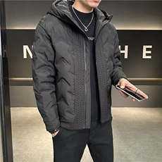 冬季新款男士连帽白鸭绒轻薄潮牌麦穗羽绒服外套上衣男YR199P175，男装羽绒服，电商B226
