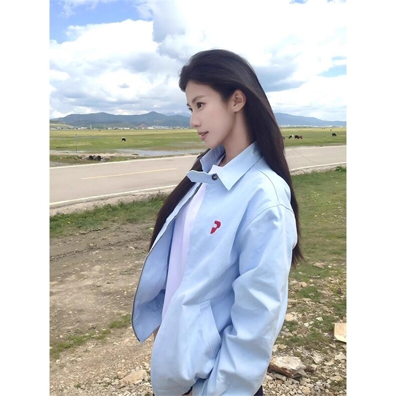 美式覆古红色棒球服外套女春秋2025新款巨好看早秋季开衫夹克上衣,男装夹克,星座1210-1