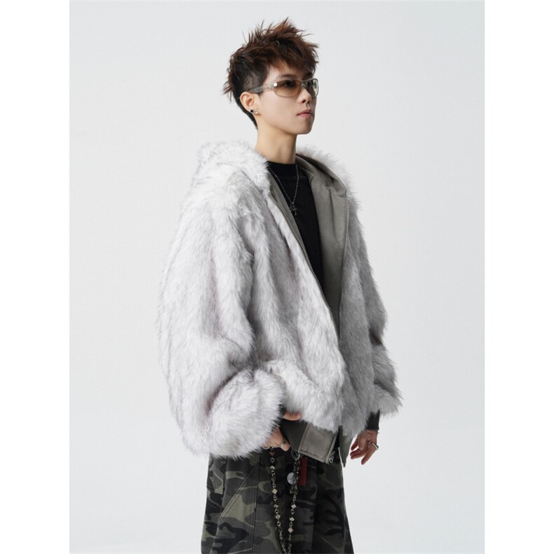 706-LK6059-P148现货冬季双面穿座山雕仿兔毛棉衣保暖棉服外套,男装棉衣,星座706