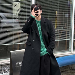 冬季韩风男士加棉呢子大衣美式过膝长款外套1217-P120 大货已备图片