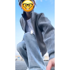 重磅秋冬北极绒双拉链毛衣开衫美式复古休闲慵懒风宽松针织衫外套，男装针织衫/毛衣，电商A486