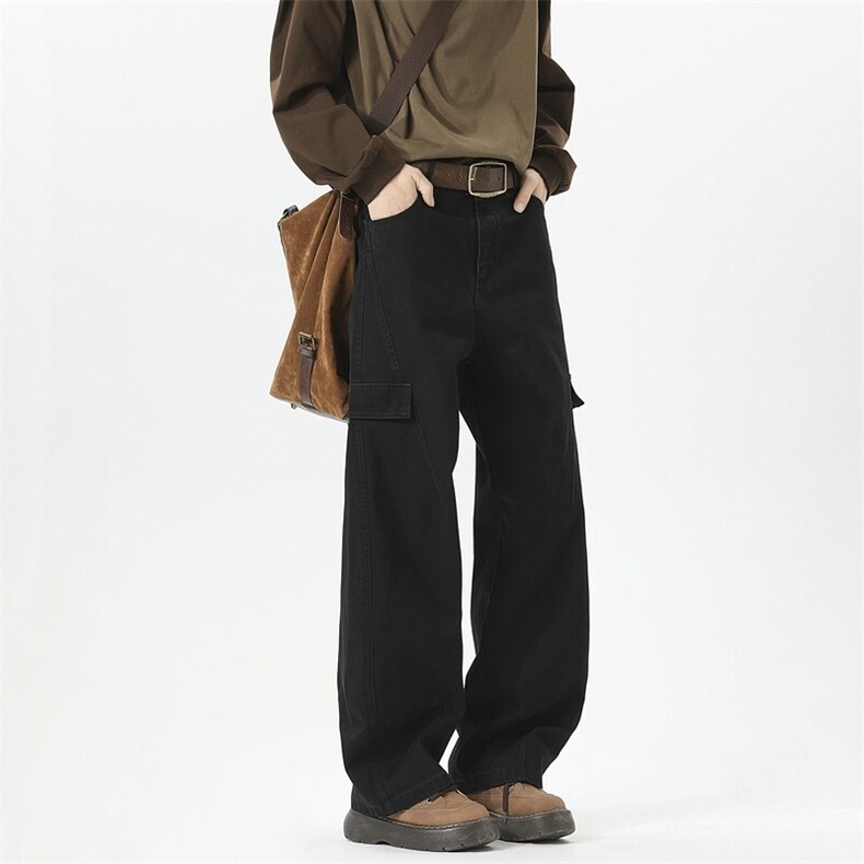 25年春款纯棉重工洗水休闲裤宽松工装裤（现货）C323-1-7809-TP55，男装休闲裤，电商C323-1
