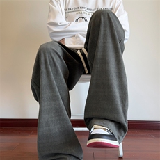 秋季新款休闲裤男宽松格子裤子灯芯绒拖地裤K9902-P45控68，男装休闲裤，星座209-2