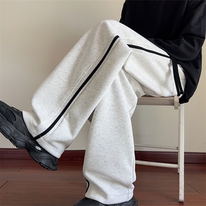 秋季新款休闲裤男宽松卫裤直筒裤拼色长裤 K7701-特P45 控78图片
