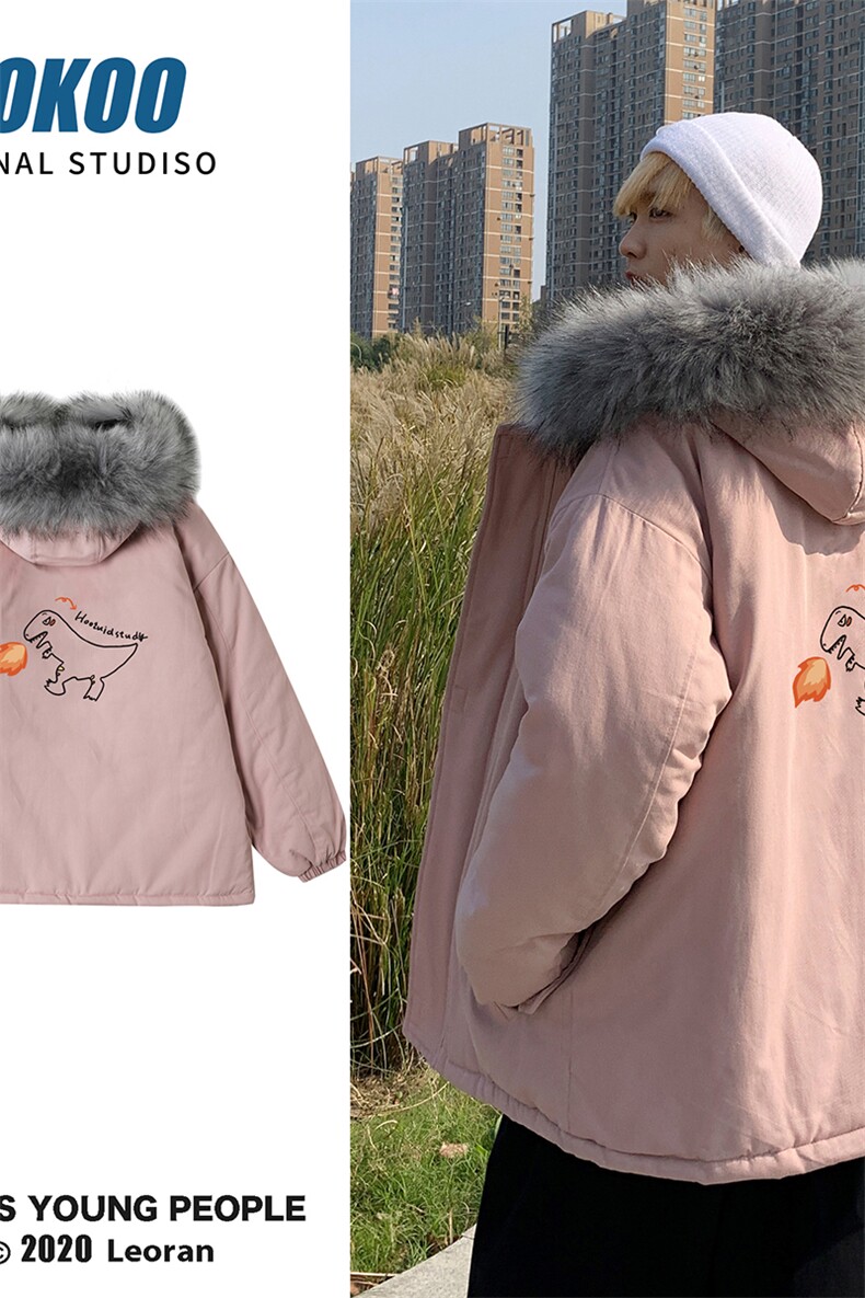 MM48040-P130冬季大毛领棉衣男士大码加厚棉袄男棉服,男装棉衣,电商A040