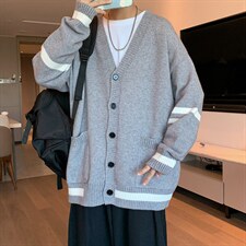 港风秋季针织开衫潮流毛衣ins时尚宽松外套休闲百搭M130-P43，男装针织衫/毛衣，星座512-4