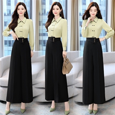 2024年秋季时尚简约大方气质优雅收腰显瘦两件套，女装套装/套裙，时尚俏佳人