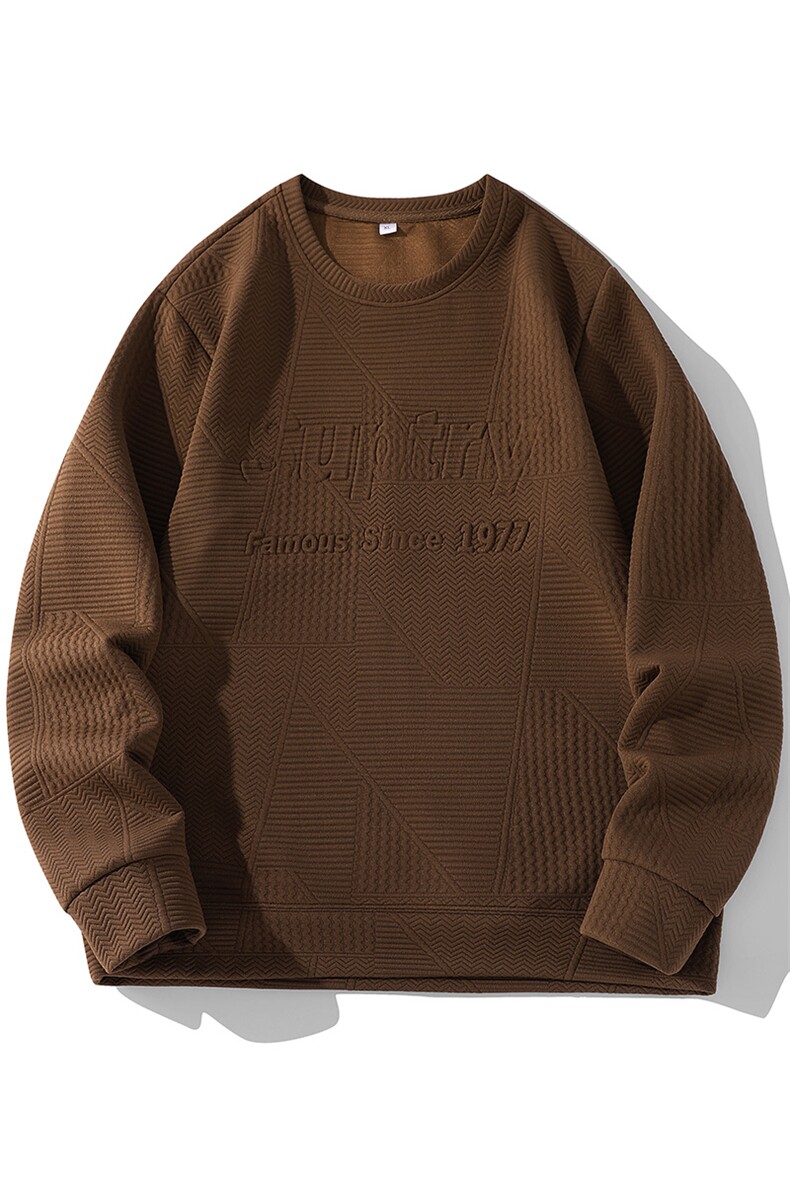 109-W1588款-特批38主推L-8XL360克提花大码圆领休闲卫衣男,男装卫衣,星座109