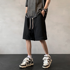 港风潮流工装短裤夏季款飘带设计休闲五分裤XZ211-1-K2324-P45，男装牛仔裤，星座211-1