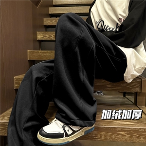 A749-特P45 加绒加厚华棉卫裤弯刀运动裤 保暖休闲裤 2图片