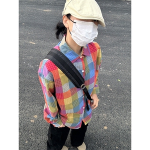 2026春夏新款提花格子长袖衬衫高品质格子衬衫复古外套CS256-P45图片