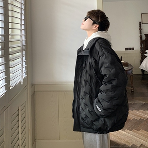 1情侣定制面料港风半高领棉服大码M-5XL棉服外套男8707P125控168图片