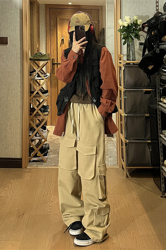 秋季新款工装机能休闲裤女模XZ604-KG41-P65控78,男装工装外套,星座604