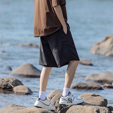 美式拉链装饰短裤男夏季宽松里层网布五分裤A403P45，男装牛仔裤，电商A309