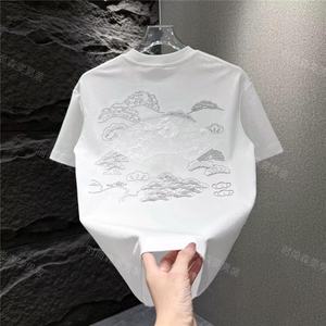 复古风短袖男款夏季休闲体恤衫韩版简约百搭青年衣服2025新款潮流