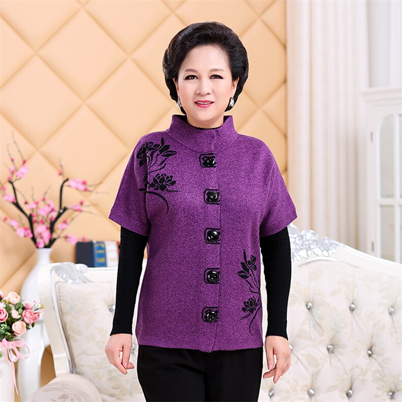 2024秋冬新款中老年女款立领纽扣仿马甲背心图片