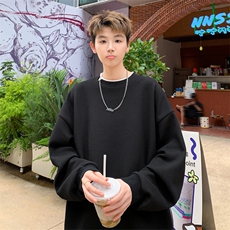 胖胖哥潮牌假两件拼接圆领卫衣男秋季宽松大码高级感百搭休闲上衣，男装卫衣，电商A022