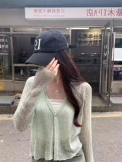 2025年夏季花边超薄防晒衫，女装针织衫/毛衣，兰叶羊绒