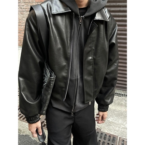 垫肩皮衣夹克外套  501-1-JK2538-P85图片